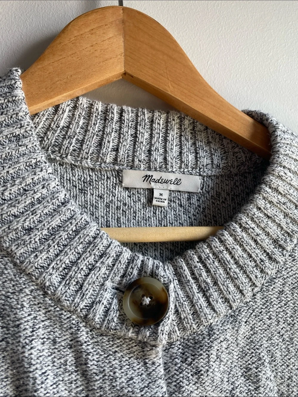 Madewell Light Heather Gray Button-Front Cardigan Sweater